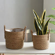 Rattan tárolódoboz - Tárolókosár - Fonott kosár - Tengeri fű kosár - Kézzel készített rendszerező kosár - Fonott tároló - Játék láda - Környezetbarát mosoda