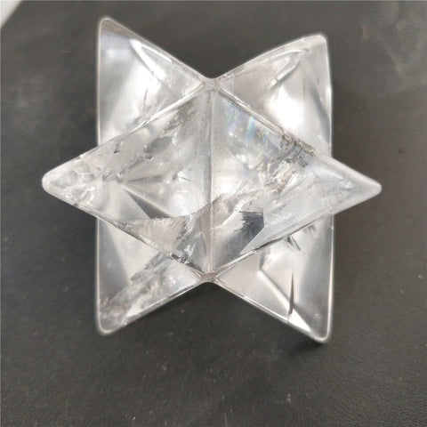 Quartz Crystal Merkaba Star - Natural quartz Crystal - White Crystal Reiki Healing Crystal - Energy Spiritual - Sacred Geometry Chakra