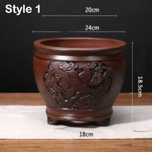 office home tabletop decorative ceramic flower pot factory Antique Vintage Chinese Clay Ceramic Flower Pot