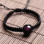 Bracelet Adjustable Bracelet Black Obsidian Bracelet Friendship Negative Energy Protection From Evil Gift Ideas Mens Chakra Protection