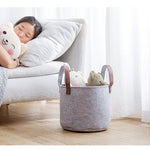 Felt Storage Basket -  Laundry Bag - Closet Toy Book Hamper - Shelf Box Organizer -  Living Room Bedroom Bathroom Toiletry Makeup Book Toy