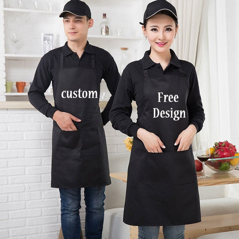 Personalized Apron For Men Women - Unisex Cotton Apron with 2 pockets - Home, Restaurant, Kitchen, Cooking, Florist - Custom Gift for Her