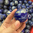 Lapis lazuli-sfär, polerad lapis lazuli-boll, meditationsboll, unik boll, naturlig kristallsfär sten, spådomsboll, julklapp