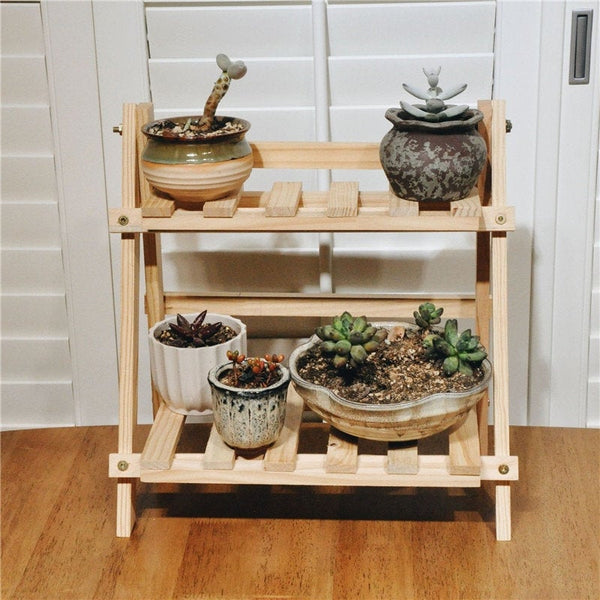 Wood Plant Stand, Pot Holder Table, Rustic Indoor Bohemian Decor, Wooden Display, Gardening Planter, Farmhouse Entryway Bench, Home Decor
