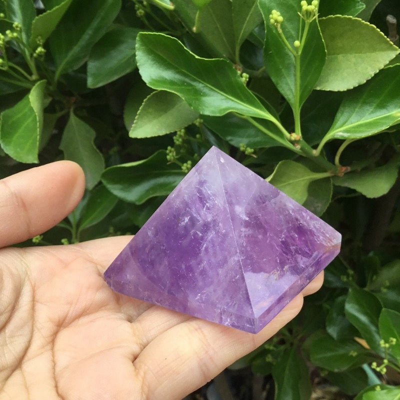 Amethyst Pyramid, Amethyst Crystal Pyramid, Crystal Pyramid, Gemstone Chakra Display Collectible Stone,Premium Quality, Rainbow Inclusions