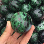 Ruby Zoisite Crystal Sphere - Housewarming Gift, Crystal Ball, Home Decor, Raw Stone, Gemstone Sphere, Healing Crystals, Heart Chakra