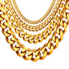 Gold Cuban Link Chain Necklace Cuban Necklace Men Women Miami Cuban Curb Links Necklaces Jewelry Gift For Men Boyfriend Punk Gangster