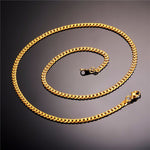 Gold Cuban Link Chain Necklace Cuban Necklace Men Women Miami Cuban Curb Links Necklaces Jewelry Gift For Men Boyfriend Punk Gangster