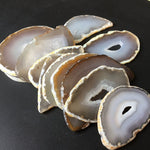 6 Pieces Agate Slices- Geode Slice - Wedding Place Cards Natural White Grey Agate Placecards Crystals Name Cards For Calligraphy Wholesale