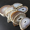6 Pieces Agate Slices- Geode Slice - Wedding Place Cards Natural White Grey Agate Placecards Crystals Name Cards For Calligraphy Wholesale