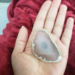 6 Pieces Agate Slices- Geode Slice - Wedding Place Cards Natural White Grey Agate Placecards Crystals Name Cards For Calligraphy Wholesale