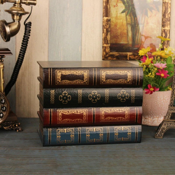 4 Antique Vintage Old Books For Bookshelf Decoration - Ancient Library Book Decor - Home Living Room - Fireplace Decor Classic Medieval Art
