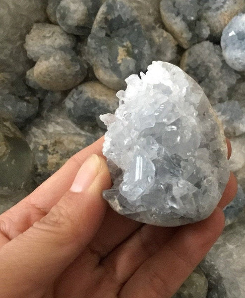Celestite Cluster - Natural Celestite Crystal - Celestite Geode - Rough Blue Celestite - Raw Unpolished Celestite Point - Healing Crystal