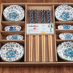 Japanese Style Wooden Chopstick and Chopstick Holder Rest Set - Dinnerware Gift Set - Housewarming Gift - Travel Set with Box - Wedding