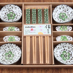 Japanese Style Wooden Chopstick and Chopstick Holder Rest Set - Dinnerware Gift Set - Housewarming Gift - Travel Set with Box - Wedding