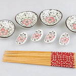 Japanese Style Wooden Chopstick and Chopstick Holder Rest Set - Dinnerware Gift Set - Housewarming Gift - Travel Set with Box - Wedding