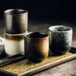 Rustic Vintage Traditional Japanese Tea Cups - Authentic, Green Tea, Fruit Tea, Ceramic, Asian Style, Matcha Tea, Mini Cup, Sake Cup Kung Fu