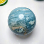 Blue Calcite Sphere, Crystal Ball, Blue Calcite Sphere, Blue Calcite Crystal, Crystal Sphere Aura, Soothing Gemstone, Mediation Aid