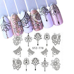 Nail Art - Nail Decal - Self-Adhesive - Transfer Nail Foil - Nail DIY - Manicure Tool - Boho - Bohemian Style - Black Lace Flower Tatoo