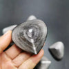 Obsidian Heart Stone - Obsidian Crystal Heart - Puff Heart Crystal Gemstone Polished Heart Palm Stone - Healing Crystal -Reiki Chakra