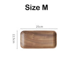 Round Edged Small Wooden Breakfast Tray, Rustic Snack Tray, Acacia Serving Tray, Farmhouse Decor, Tea Coffee Wine Tray, Hotel Home, Platter