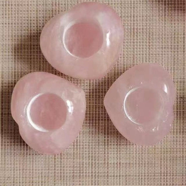 Rose Quartz Candle Holder - Heart Shaped - Crystal Home Decor - Crystal Cluster Candleholder -  Love - Relationships