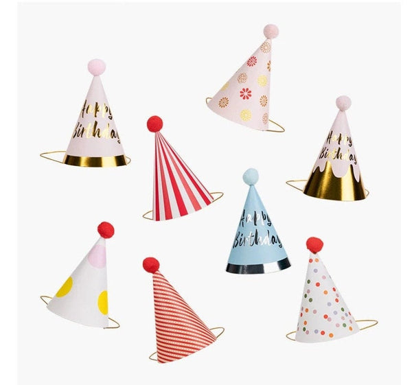 Birthday Hats, Cone Party Hats, Cake Smash Hat, First Birthday Hat, Neon Stripe Hats, Baby Party Hats, Toddler Party Hat Favors Supplies