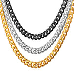 Gold Cuban Link Chain Necklace Cuban Necklace Men Women Miami Cuban Curb Links Necklaces Jewelry Gift For Men Boyfriend Punk Gangster