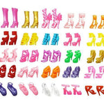 40 pairs of Shoes for Barbie Dolls - Mix Lot for 11.5 inch 29 cm Barbie Dolls - Girl Toys - Barbie Accessories - Curvy High Heels High Hills
