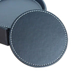 Leather Coaster - Black Round Non-Slip Kitchen Dining Decor - Tableware - Housewarming Gift - Drink Coasters - Bar Coasters - Kitchen Table