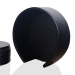 Leather Coaster - Black Round Non-Slip Kitchen Dining Decor - Tableware - Housewarming Gift - Drink Coasters - Bar Coasters - Kitchen Table