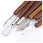 6 Pieces Clay Sculpting Carving Pottery Tools Polymer Modeling DIY Sculpture Craft Art Tool Set Art Supply Pottery Tools for Modeling