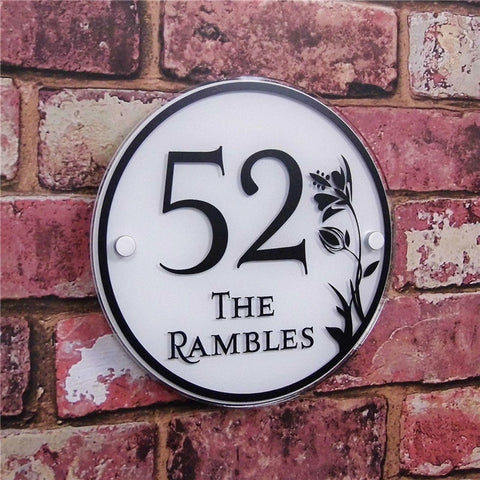 House Number Sign | Flower Address Sign for Yard | Address Plaque for House | House Number Plaque | Home Address Sign | Custom Personalized