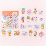 สติ๊กเกอร์ดอกไม้สีสันสดใส 45 ชิ้น ชุดสติ๊กเกอร์ไดอารี่ จดบันทึก แพลนเนอร์ สมุดภาพ บูลเล็ตเจอร์นัล สติ๊กเกอร์ดอกไม้ สติ๊กเกอร์หนังสือ โบโฮ