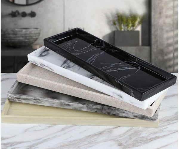 Imitation Marble Tray - Serving Tray - Bathroom Decor - Soap Rack - Marble Perfume Tray for Vanity - Wedding Gift - Jewelry Decorative Tray