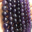 Naturlige ametyst 4mm 6mm 8mm 10mm 12 mm runde perler høy kvalitet dyp lilla polerte rike lilla kuler edelstensperler 15 tommers snor