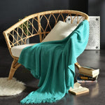 Throw Blanket with Tassels  - Nordic Knitted Blanket Travel Blanket Sofa - Air Condition Blankets Living Room Decor Cozy Warm Gift 130x150cm