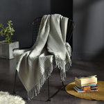 Throw Blanket with Tassels  - Nordic Knitted Blanket Travel Blanket Sofa - Air Condition Blankets Living Room Decor Cozy Warm Gift 130x150cm