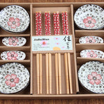 Japanese Style Wooden Chopstick and Chopstick Holder Rest Set - Dinnerware Gift Set - Housewarming Gift - Travel Set with Box - Wedding