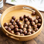 Round Wooden Breakfast Tray | Storage Tray | Serving Tray with Handle | Bowl Tray | Platter | Tea Tray | Home Decor | Snack Tray | Farmhouse