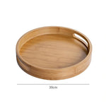 Round Wooden Breakfast Tray | Storage Tray | Serving Tray with Handle | Bowl Tray | Platter | Tea Tray | Home Decor | Snack Tray | Farmhouse