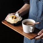 Round Edged Wooden Breakfast Tray, Rustic Snack Tray, Acacia Serving Tray, Farmhouse Decor, Tea Coffee Wine Tray, Hotel Home, Platter