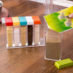 6 Pcs Spice Jar Set | Food Storage | KitchenSeasoning | Organization | Salt Condiment | Sugar Salt Rack | Seasoning Organizer Container