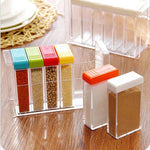6 Pcs Spice Jar Set | Food Storage | KitchenSeasoning | Organization | Salt Condiment | Sugar Salt Rack | Seasoning Organizer Container