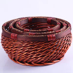 Wicker Storage Basket - Storage Tray - Woven Box - Handmade Organizer Basket - Rattan Storage - Cosmetics Desk Organizer - Home Decor