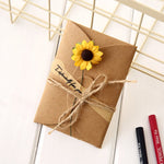 Rustic Kraft Wedding Invitation Envelopes with Flower - Handmade Kraft Stationery - Rose Sunflower - Eco Friendly - Greeting Love Letter