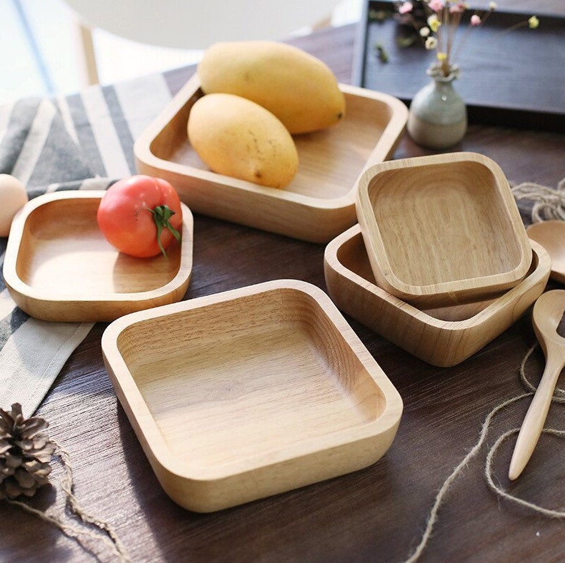 Wooden Plates, Wood Tableware, Dinner Plate, Food Dessert, Tea Plate, Round Handmade Sushi Dish For Daily Use, Housewarming Gift, Kitchen
