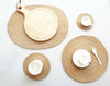 Round Linen Table Mat Coaster - Wedding Gift Tea Set Mat - Placemat - Decor - Dining Table - Tableware - Dinner Supplies - Geometric Mats