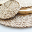 Round Linen Table Mat Coaster - Wedding Gift Tea Set Mat - Placemat - Decor - Dining Table - Tableware - Dinner Supplies - Geometric Mats