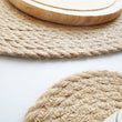 Round Linen Table Mat Coaster - Wedding Gift Tea Set Mat - Placemat - Decor - Dining Table - Tableware - Dinner Supplies - Geometric Mats